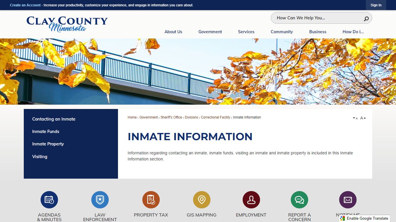 Inmate Information | Clay County, MN - Official Website